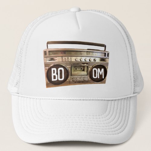 BOOM Box Boombox Ghetto Blaster Stereo Trucker Hat