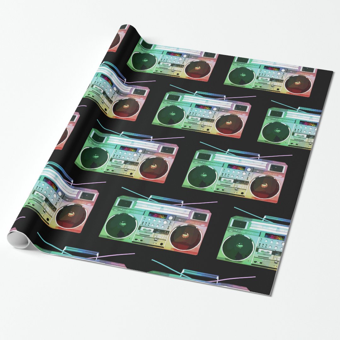 BOOM box Wrapping Paper, Hip Hop Wrapping Paper | Zazzle