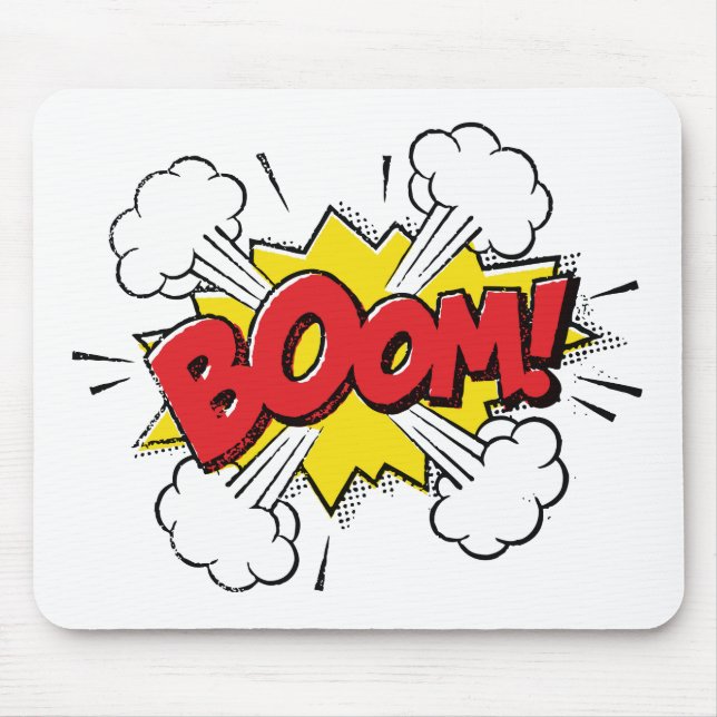 Boom Cartoon Design Mouse Pad (Front)