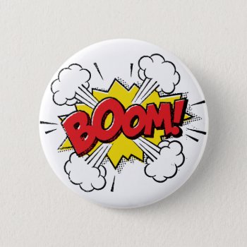 Boom Cartoon Design Pinback Button by Polipop at Zazzle