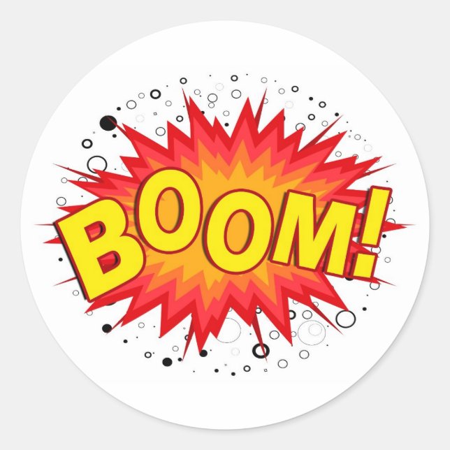 Boom! Classic Round Sticker (Front)