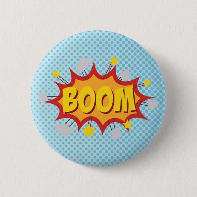 BOOM comic book sound effect Button (Front)