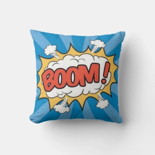 Boom for pillow fight Throw Pillow