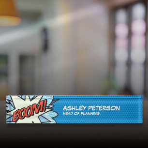 BOOM Fun Cool Trendy Comic Book Desk Name Plate