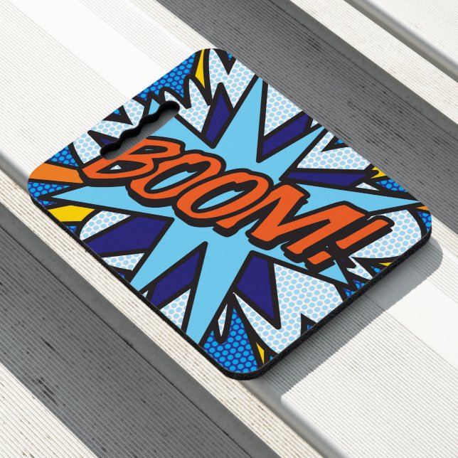 BOOM Fun Retro Comic Book Seat Cushion (In Situ)