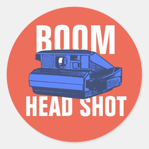 Boom Head Shot Classic Round Sticker