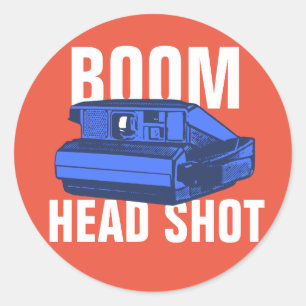 Boom Head Shot Classic Round Sticker