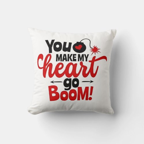 Boom Heart Throw Pillows