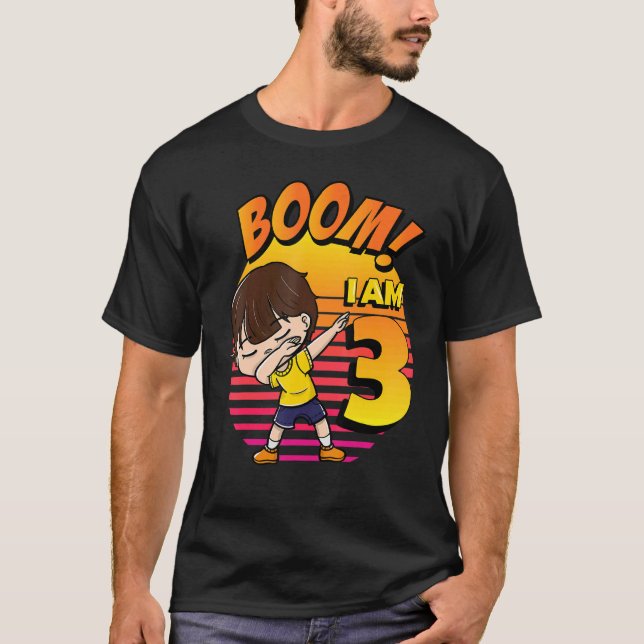 Boom I'm 3 Birthday Boy 3rd Birthday Party 1 T-Shirt (Front)
