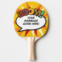 BOOM Personalized Speech Bubble Funny Cool Ping Pong Paddle