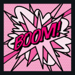 BOOM Pink Comic Book Pop Art Modern Fun Retro Poster<br><div class="desc">BOOM Pink Comic Book Pop Art Modern Fun Retro Anime Cartoon Comic Fiction Manga</div>