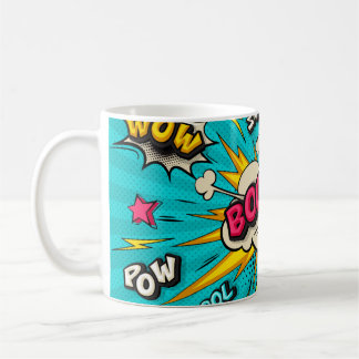 Boom pop art cloud bubble. Smile, wow, pow, cool,  Coffee Mug