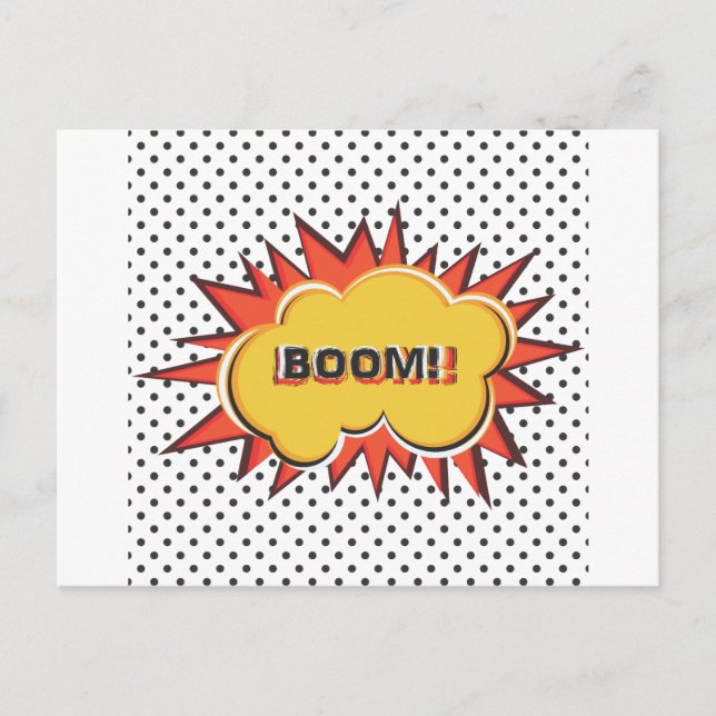 Boom Pop Art Comic Book explosion cartoon Postcard (Front)
