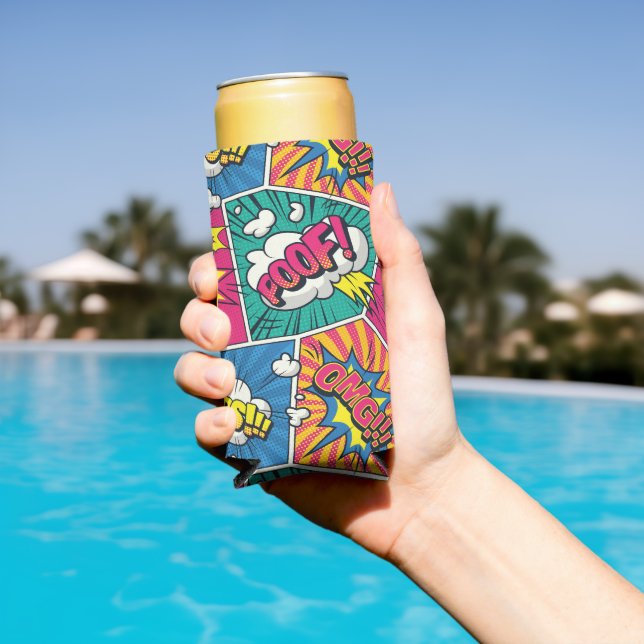 Boom Pop Art Comic Can Cooler (In Situ Pool)