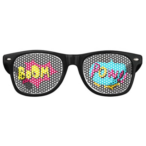 Boom Pow Comic Action Sounds Retro Retro Sunglasses