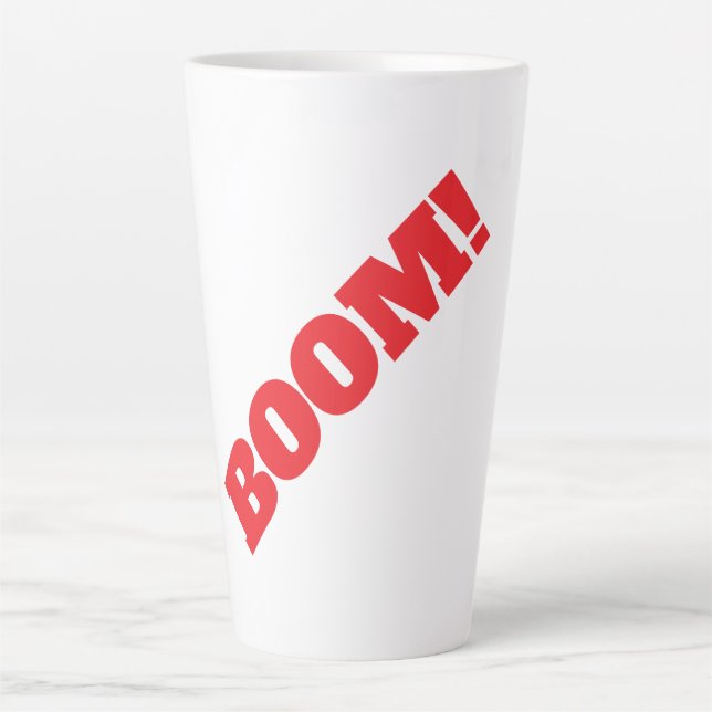 BOOM Professional elegant modern minimalist plain Latte Mug (Front)
