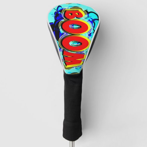 Boom Red and Yellow Comic Book Action Bubble Golf Head Cover