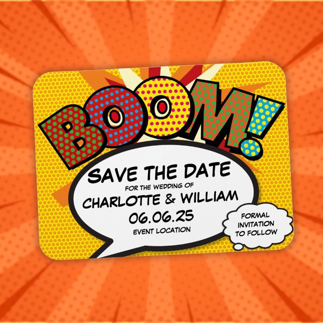 BOOM Save the Date Fun Comic Book Modern Magnet (BOOM Save the Date Fun Comic Book Modern Magnet)
