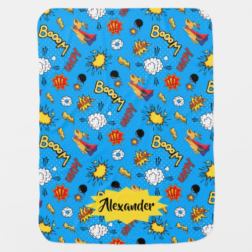 Boom Super Dog Saves the Day personalized Baby Blanket