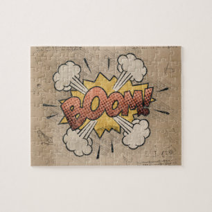 BOOM! Vintage Comic Book Steampunk Pop Art Jigsaw Puzzle