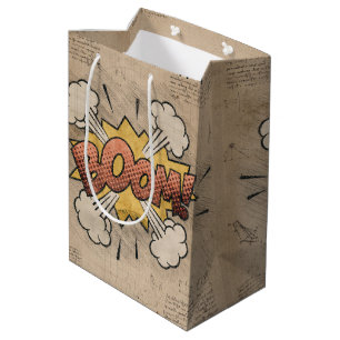 BOOM! Vintage Comic Book Steampunk Pop Art Medium Gift Bag