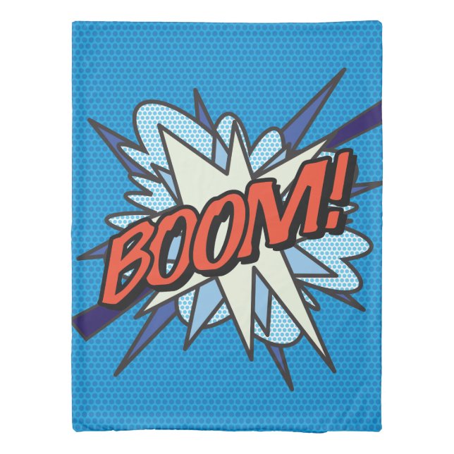 BOOM ZAP Fun Retro Comic Book Pop Art Duvet Cover (Back)