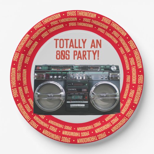 Boombox 1980s Eighties Party Paper Plates
