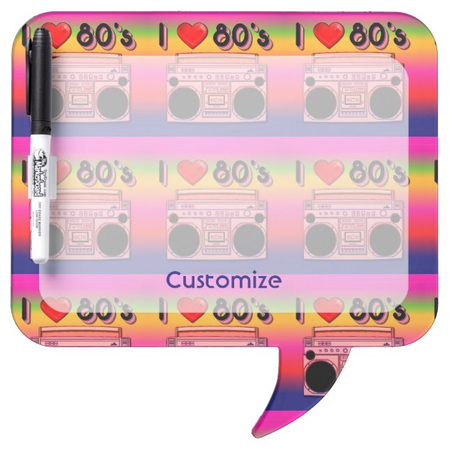 Boombox 80's Retro 80's Dry Eraser Board 2 (Front)