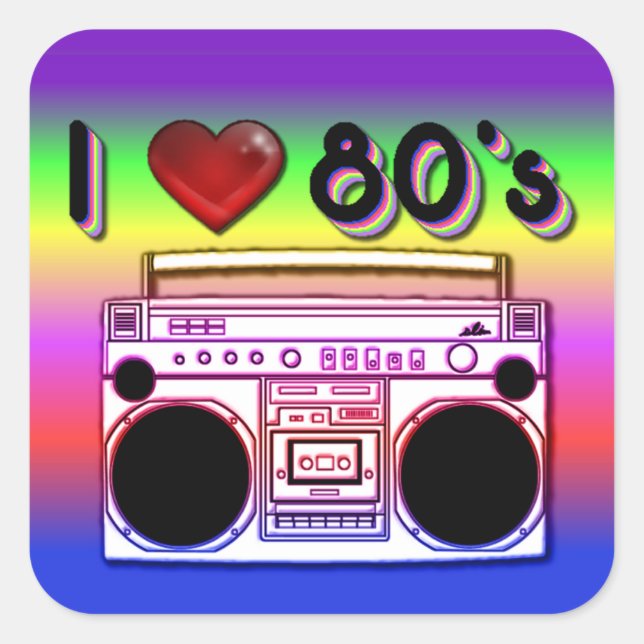 Boombox 80's Retro 80's Stickers (Front)