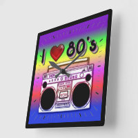80s/Eighties Retro Music Boombox. Wall Clock by Buy Custom Things