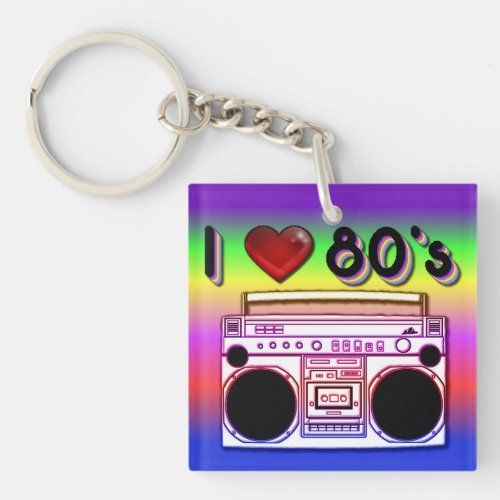 Boombox 80s Retro Acrylic Key Chain