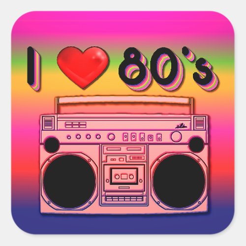 Boombox 80s Retro Stickers