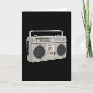 Boombox bass 80s retro music hip hop rap card
