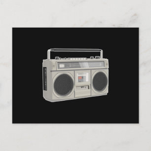 Boombox bass 80s retro music hip hop rap postcard