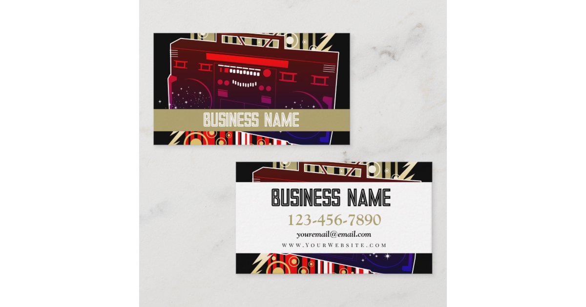 Boombox Blast Business Card Zazzle