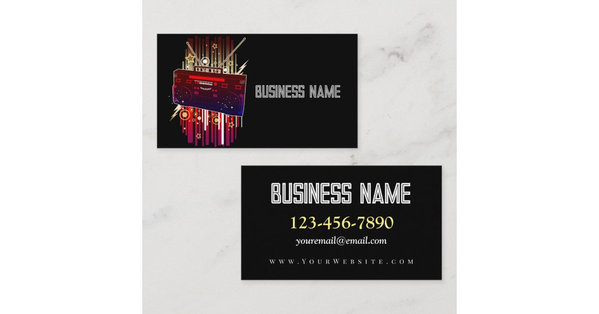 Boombox Blast Business Card Zazzle