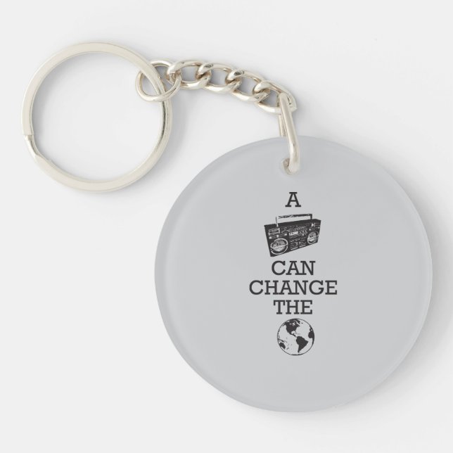 Boombox Can Change the World Keychain (Front)