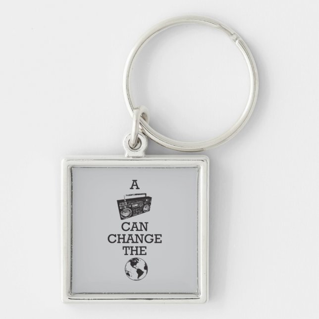 Boombox Can Change the World Keychain (Front)