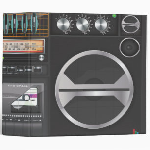 Boombox Ghetto Blaster 3 Ring Binder