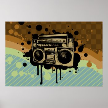 Boombox Poster by Middlemind at Zazzle