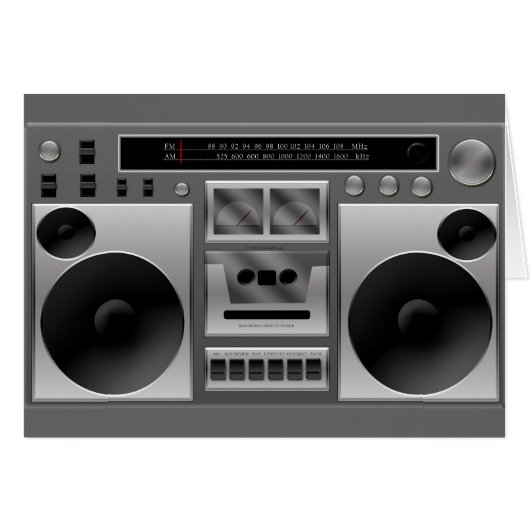 Boombox Radio Graphic Cards (Front Horizontal)