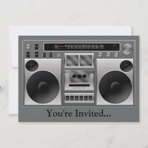 Boombox Radio Graphic Invites