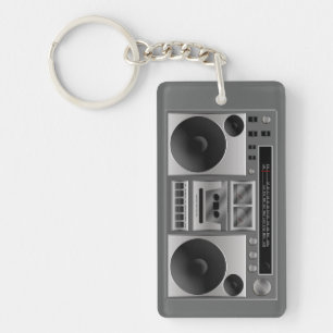 Boombox Radio Graphic Keychain