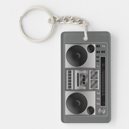 Boombox Radio Graphic Keychain