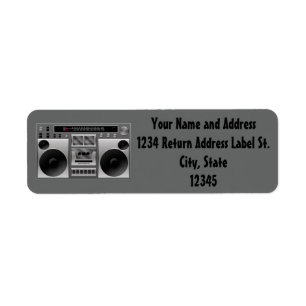 Boombox Radio Graphic Label