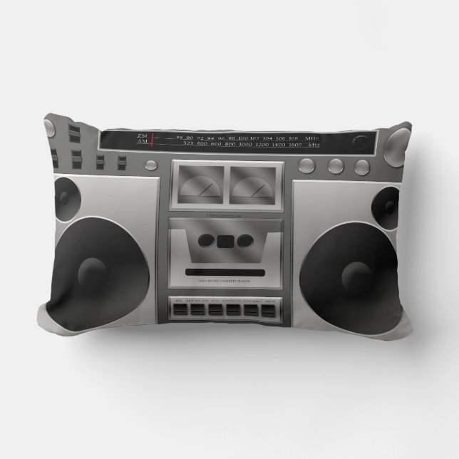 Boombox Radio Graphic Lumbar Pillow (Front)