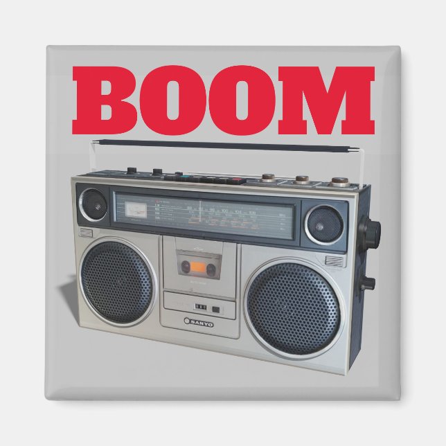 BoomBox Retro Stereo Fun Magnet (Front)