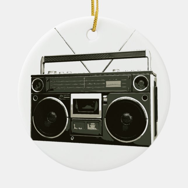 Boombox Stereo Radio Ceramic Ornament (Front)