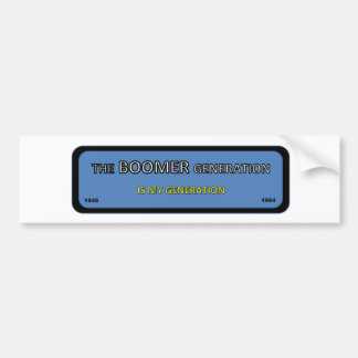 BOOMER generation bumper/window sticker