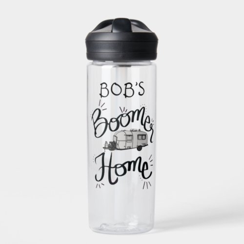Boomer Home Retirement RV Travel Sticker Water Bottle